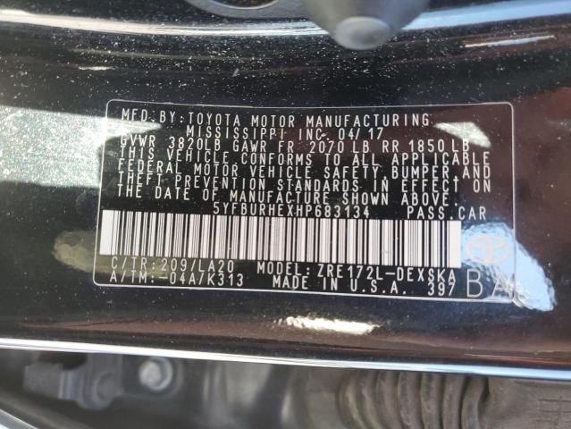 Photo 10 from auction – 2017 TOYOTA COROLLA L with VIN 5YFBURHEXHP683134