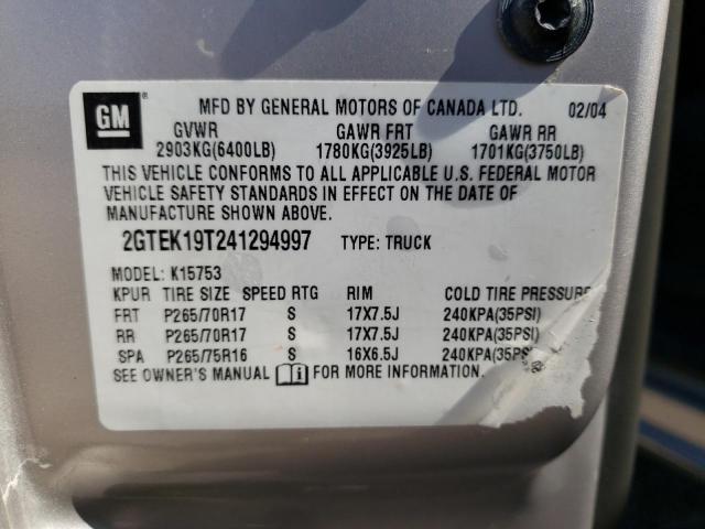 Photo 10 from auction – 2004 GMC NEW SIERRA with VIN 2GTEK19T241294997