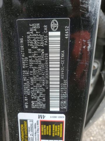 Photo 10 from auction – 2010 TOYOTA CAMRY BASE with VIN 4T1BF3EK9AU084926