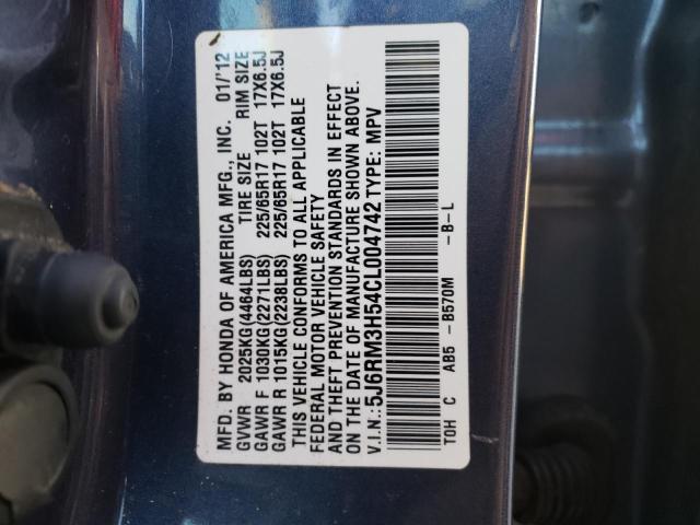 Photo 10 from auction – 2012 HONDA CR-V EX with VIN 5J6RM3H54CL004742