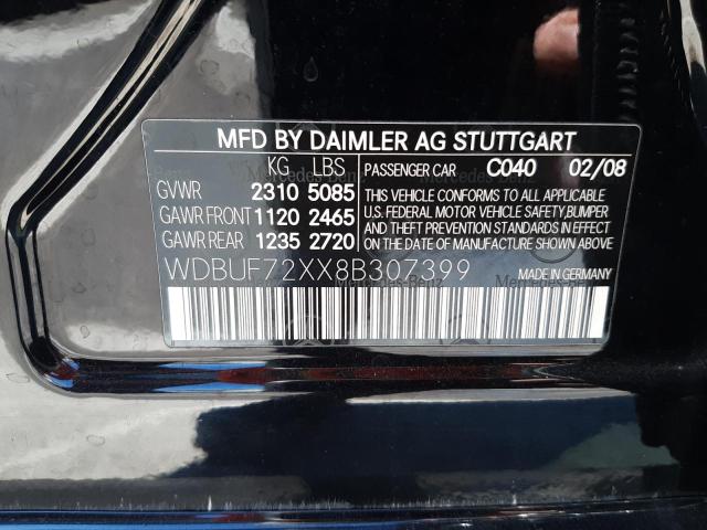 Photo 10 from auction – 2008 MERCEDES-BENZ E 550 with VIN WDBUF72XX8B307399