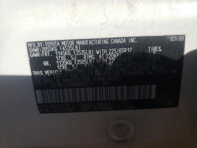 Photo 10 from auction – 2009 TOYOTA RAV4 with VIN 2T3BF33V89W007674