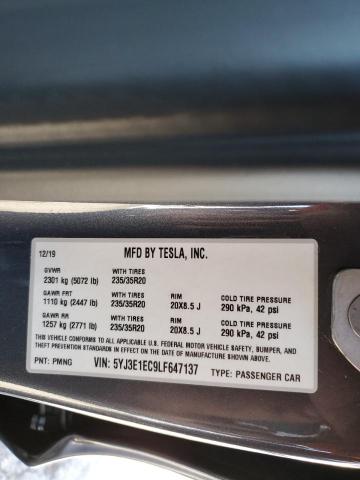 Photo 10 from auction – 2020 TESLA MODEL 3 with VIN 5YJ3E1EC9LF647137