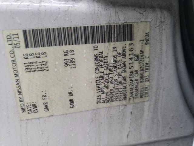 Фото 10 с аукциона – 2011 NISSAN ALTIMA BAS с VIN 1N4AL2AP1BN514163