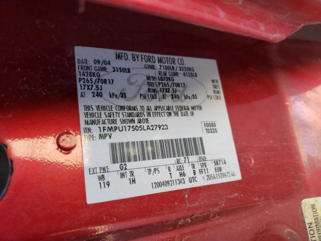 Photo 10 from auction – 2005 FORD EXPEDITION with VIN 1FMPU17505LA27923