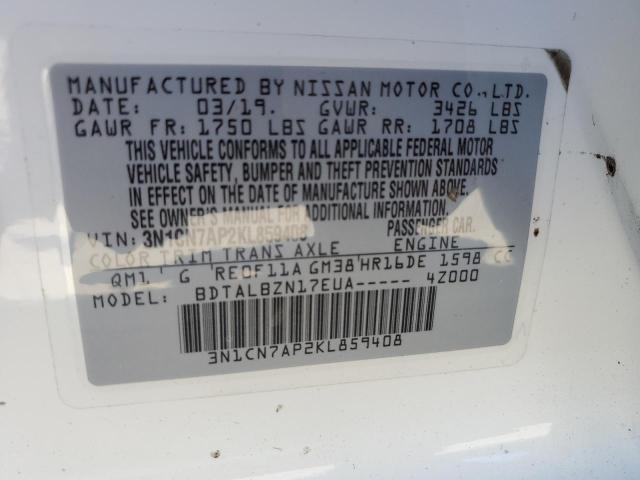 Photo 10 from auction – 2019 NISSAN VERSA S with VIN 3N1CN7AP2KL859408