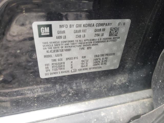 Photo 10 from auction – 2016 BUICK ENCORE with VIN KL4CJESB7GB748081
