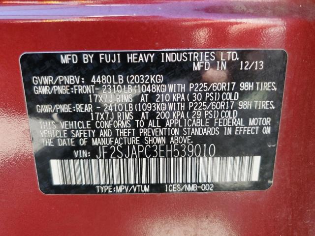 Photo 10 from auction – 2014 SUBARU FORESTER 2 with VIN JF2SJAPC3EH539010