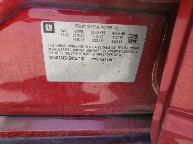 Photo 10 from auction – 2012 CADILLAC CTS with VIN 1G6DA5E51C0157107