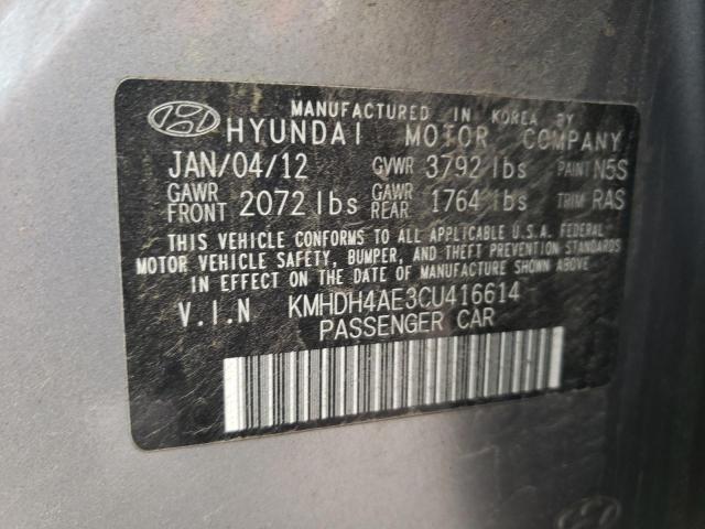 Photo 10 from auction – 2012 HYUNDAI ELANTRA GL with VIN KMHDH4AE3CU416614