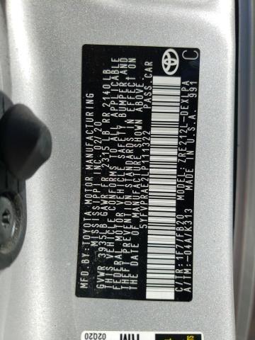 Photo 10 from auction – 2020 TOYOTA COROLLA LE with VIN 5YFVPRAE2LP111322