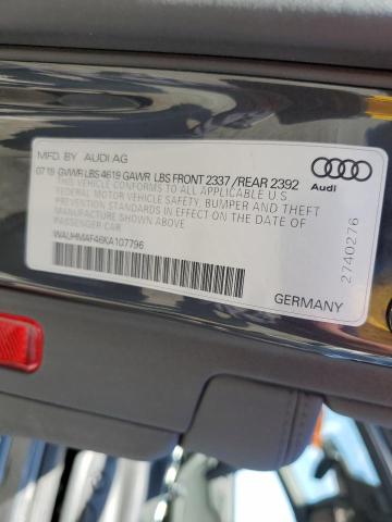Photo 10 from auction – 2019 AUDI A4 PREMIUM with VIN WAUHMAF46KA107796