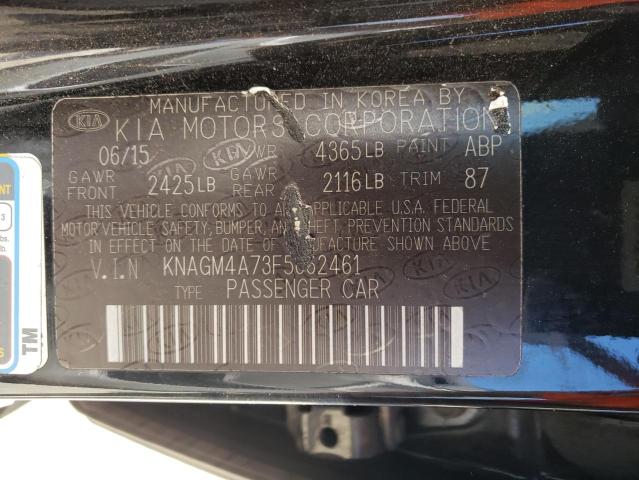 Photo 10 from auction – 2015 KIA OPTIMA LX with VIN KNAGM4A73F5662461