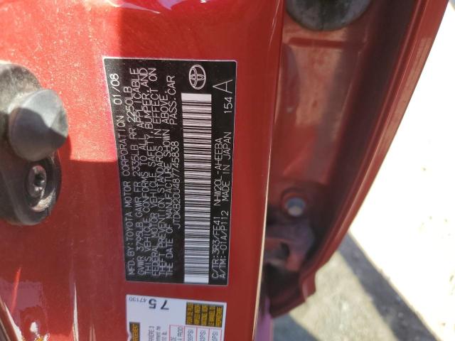 Photo 10 from auction – 2008 TOYOTA PRIUS with VIN JTDKB20U487745838