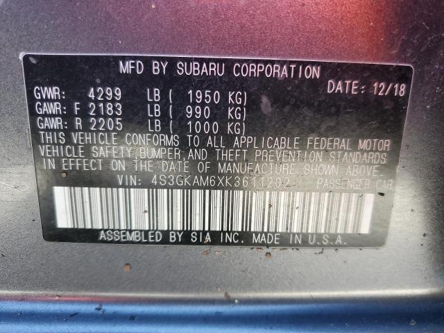 Photo 10 from auction – 2019 SUBARU IMPREZA SP with VIN 4S3GKAM6XK3611202