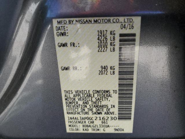 Photo 10 from auction – 2016 NISSAN ALTIMA 2.5 with VIN 1N4AL3AP0GC216230
