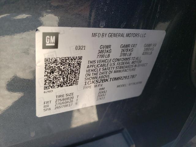 Photo 10 from auction – 2021 GMC YUKON SLT with VIN 1GKS2BKT0MR291787