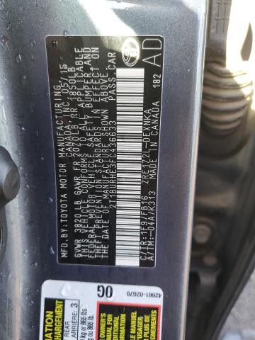 Photo 10 from auction – 2015 TOYOTA COROLLA L with VIN 2T1BURHE3FC436633