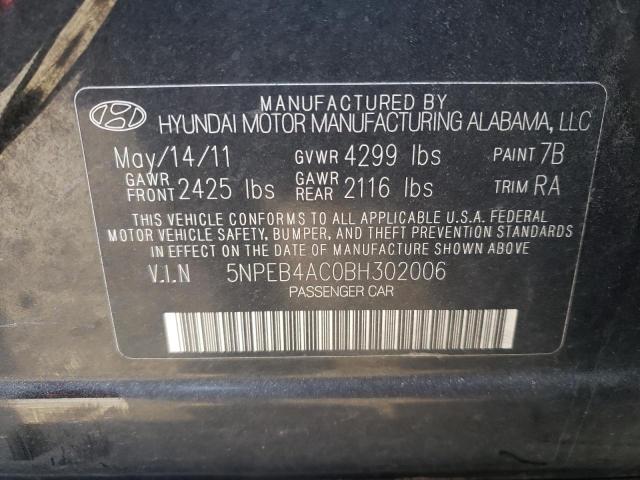 Photo 10 from auction – 2011 HYUNDAI SONATA GLS with VIN 5NPEB4AC0BH302006