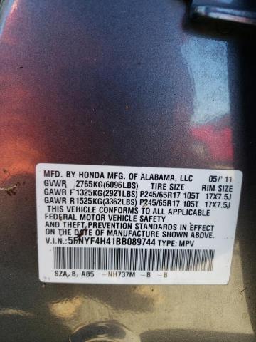 Photo 10 from auction – 2011 HONDA PILOT EX with VIN 5FNYF4H41BB089744