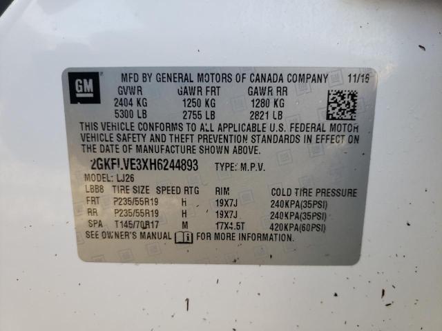 Photo 10 from auction – 2017 GMC TERRAIN DE with VIN 2GKFLVE3XH6244893