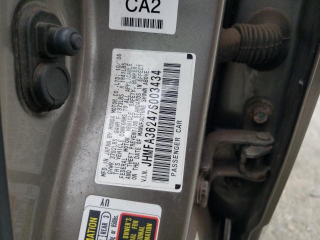 Photo 10 from auction – 2007 HONDA CIVIC HYBR with VIN JHMFA36247S003434
