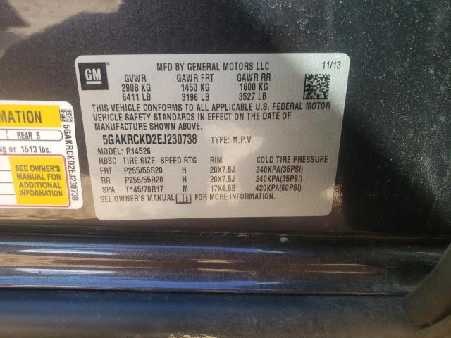 Photo 10 from auction – 2014 BUICK ENCLAVE with VIN 5GAKRCKD2EJ230738