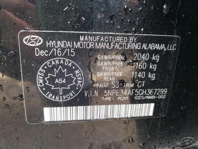 Photo 10 from auction – 2016 HYUNDAI SONATA SPO with VIN 5NPE34AF5GH367299