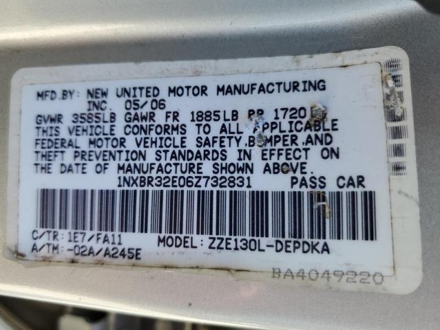 Photo 10 from auction – 2006 TOYOTA COROLLA CE with VIN 1NXBR32E06Z732831