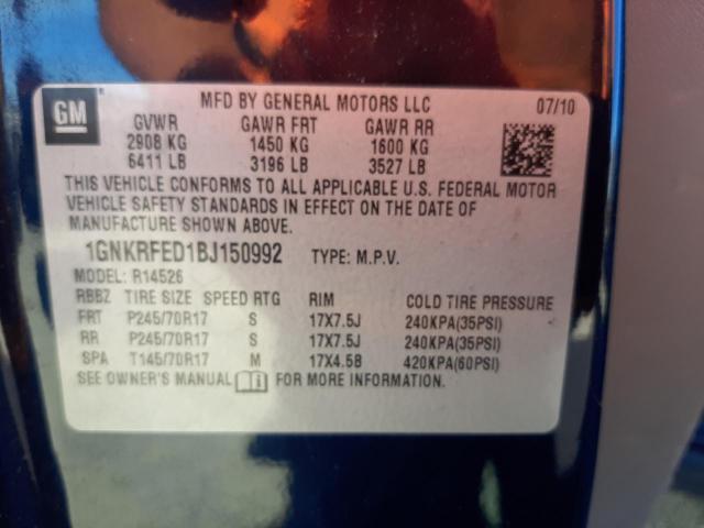 Photo 10 from auction – 2011 CHEVROLET TRAVERSE L with VIN 1GNKRFED1BJ150992
