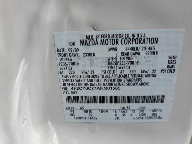 Photo 10 from auction – 2010 MAZDA TRIBUTE I with VIN 4F2CY0C77AKM01565