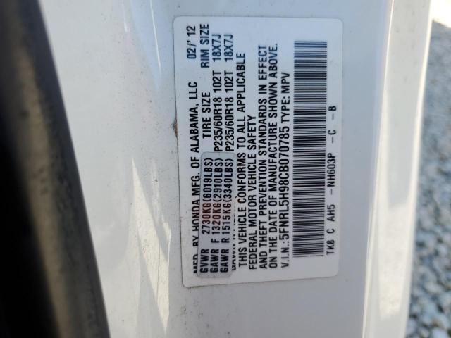 Photo 10 from auction – 2012 HONDA ODYSSEY TO with VIN 5FNRL5H98CB070785