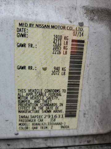 Photo 10 from auction – 2014 NISSAN ALTIMA 2.5 with VIN 1N4AL3AP1EC291631