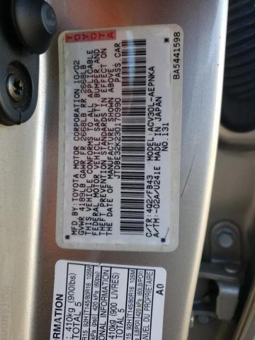 Photo 10 from auction – 2003 TOYOTA CAMRY LE with VIN JTDBE32K230170990