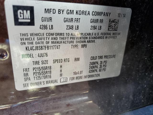 Photo 10 from auction – 2015 BUICK ENCORE CON with VIN KL4CJBSB7FB117747