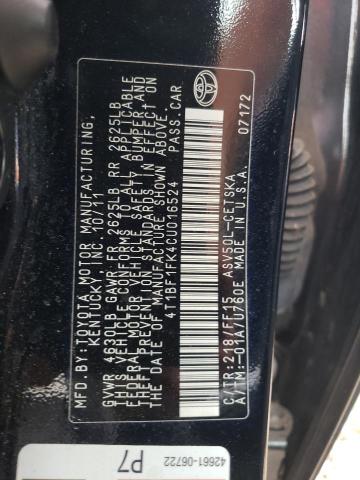 Photo 10 from auction – 2012 TOYOTA CAMRY BASE with VIN 4T1BF1FK4CU016524