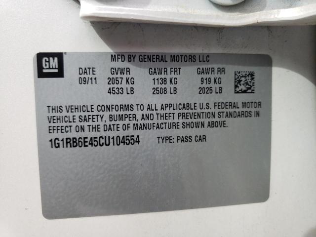 Photo 10 from auction – 2012 CHEVROLET VOLT with VIN 1G1RB6E45CU104554