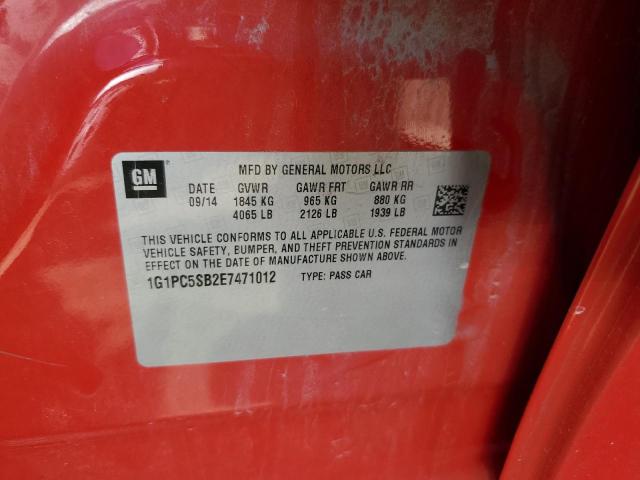 Photo 10 from auction – 2014 CHEVROLET CRUZE LT with VIN 1G1PC5SB2E7471012
