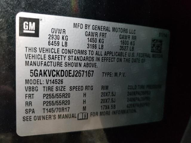 Photo 10 from auction – 2014 BUICK ENCLAVE with VIN 5GAKVCKD0EJ267167