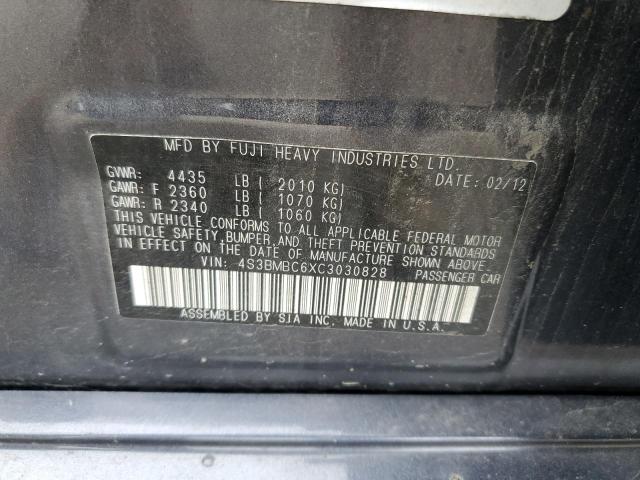 Photo 10 from auction – 2012 SUBARU LEGACY 2.5 with VIN 4S3BMBC6XC3030828