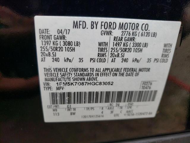 Photo 10 from auction – 2017 FORD EXPLORER X with VIN 1FM5K7D87HGC83052