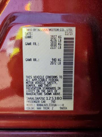 Photo 10 from auction – 2016 NISSAN ALTIMA 2.5 with VIN 1N4AL3AP2GC125380