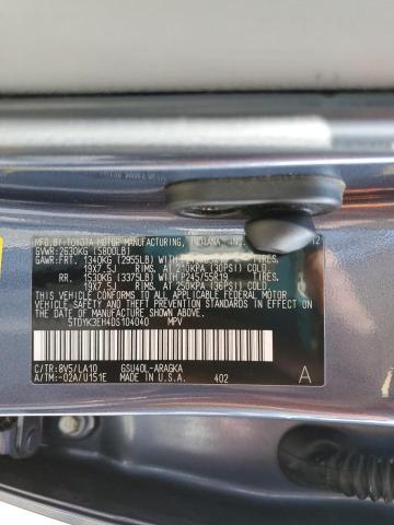 Photo 10 from auction – 2013 TOYOTA HIGHLANDER with VIN 5TDYK3EH4DS104040
