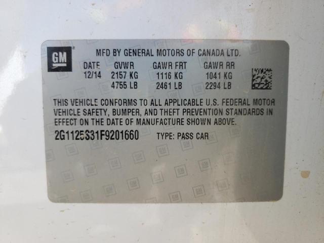 Photo 10 from auction – 2015 CHEVROLET IMPALA LT with VIN 2G1125S31F9201660