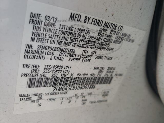 Photo 10 from auction – 2013 FORD FLEX SEL with VIN 2FMGK5C85DBD01886