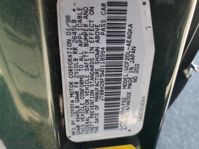 Photo 10 from auction – 1998 LEXUS LS 400 with VIN JT8BH28F5W0118994