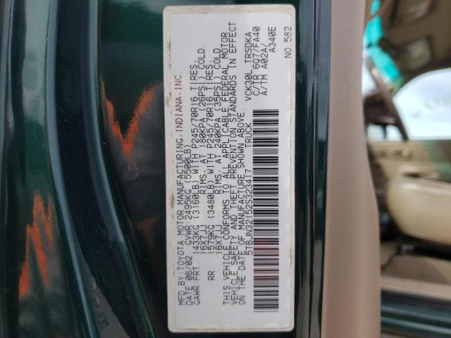 Photo 10 from auction – 2002 TOYOTA TUNDRA with VIN 5TBJN32152S323417
