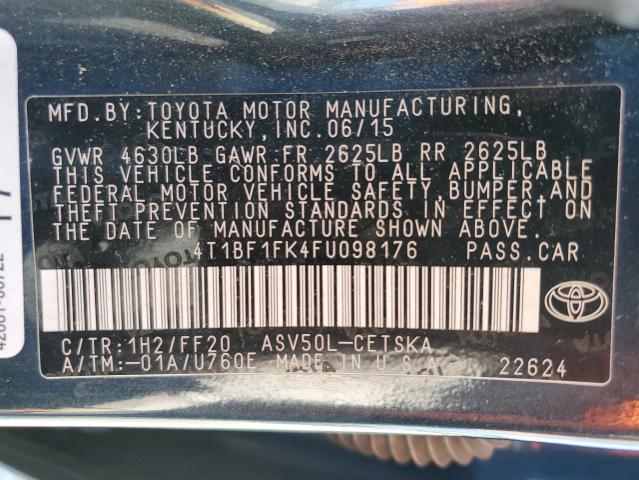 Photo 10 from auction – 2015 TOYOTA CAMRY LE with VIN 4T1BF1FK4FU098176