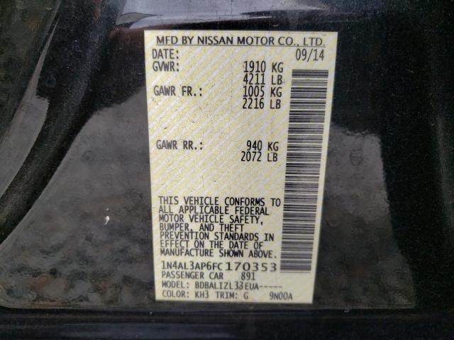 Photo 10 from auction – 2015 NISSAN ALTIMA 2.5 with VIN 1N4AL3AP6FC170353