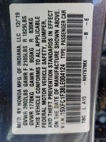 Photo 10 from auction – 2020 HONDA CIVIC EX with VIN 19XFC1F38LE004124